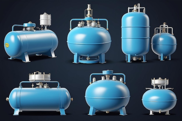 Zdjęcie zbiornik na gaz ziemny wektor 3d używany do gotowania i różnych gałęzi przemysłu koncepcja zużycia energii i materiałów eksploatacyjnych eps 10 vector