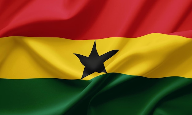 Zbliżająca się flaga Ghany