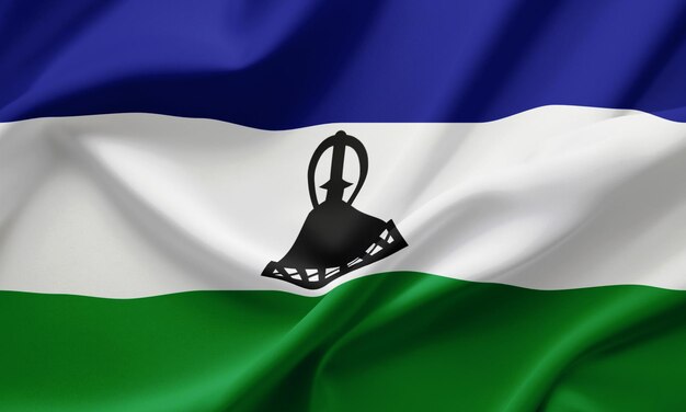 Zbliżająca Się Flaga Lesotho