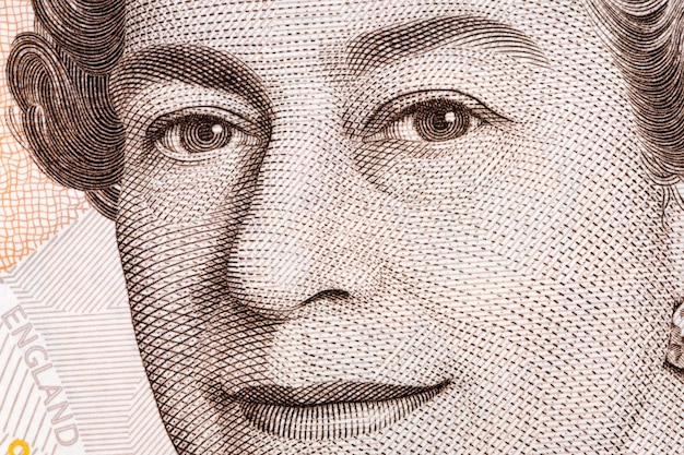 Zdjęcie zbliżenie banknotu królowej elżbiety