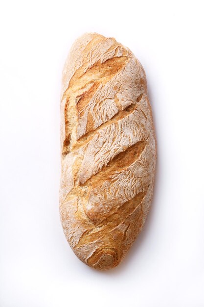 Zbliżenie chleba na białym tle