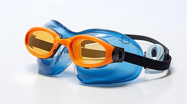 Zdjęcie zbliżenie czapki pływackiej i okularów ochronnych