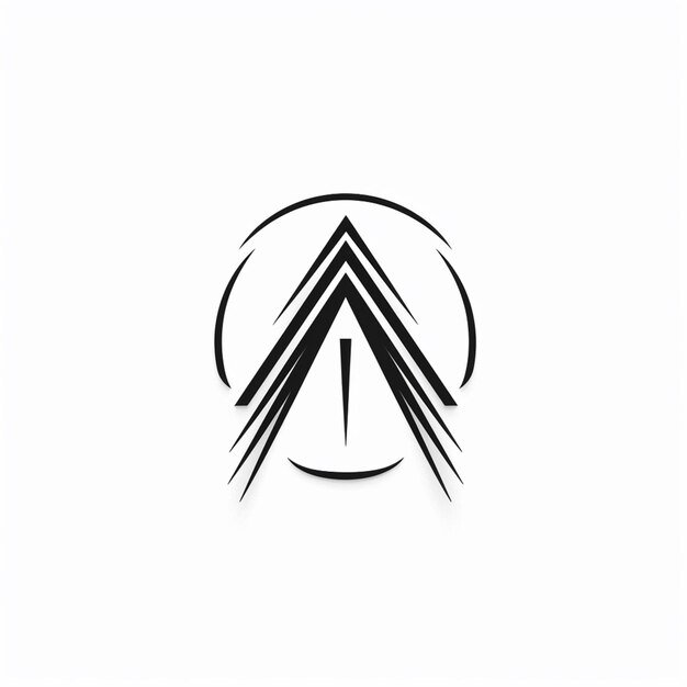 Zdjęcie zbliżenie czarno-białego logo z trójkątem generującym ai
