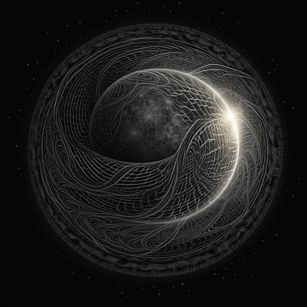 Zbliżenie czarno-białego obrazu księżyca generującego ai