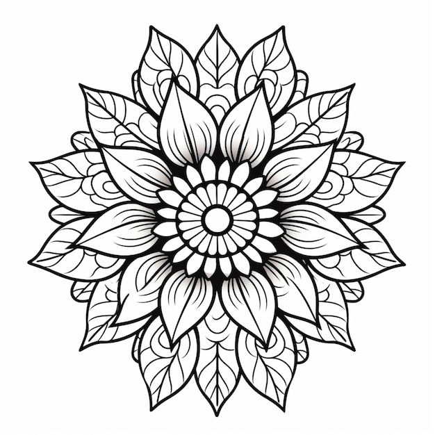 Zdjęcie zbliżenie czarno-białego zdjęcia kwiatowego generatywnego ai