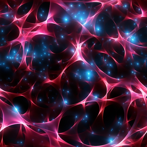 Zdjęcie zbliżenie czerwonego i niebieskiego abstrakcyjnego tła z gwiazdami generatywne ai