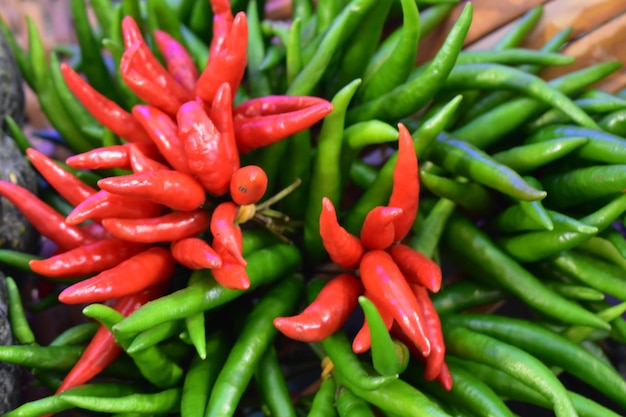 Zdjęcie zbliżenie czerwonej papryki chili