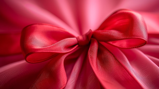 Zdjęcie zbliżenie czerwonej wstążki na czerwonej tkaninie