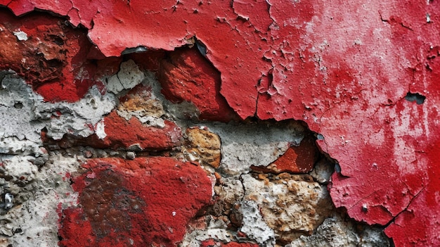Zbliżenie czerwonych kolorów powierzchni betonu