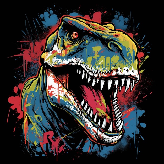 zbliżenie dinozaura z dużymi ustami i ostrymi zębami generatywnymi ai
