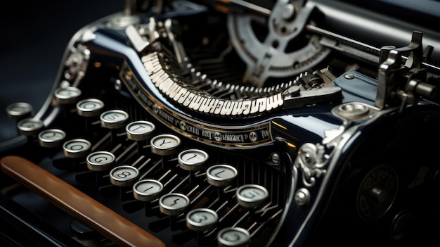 Zdjęcie zbliżenie do starej maszyny do pisania