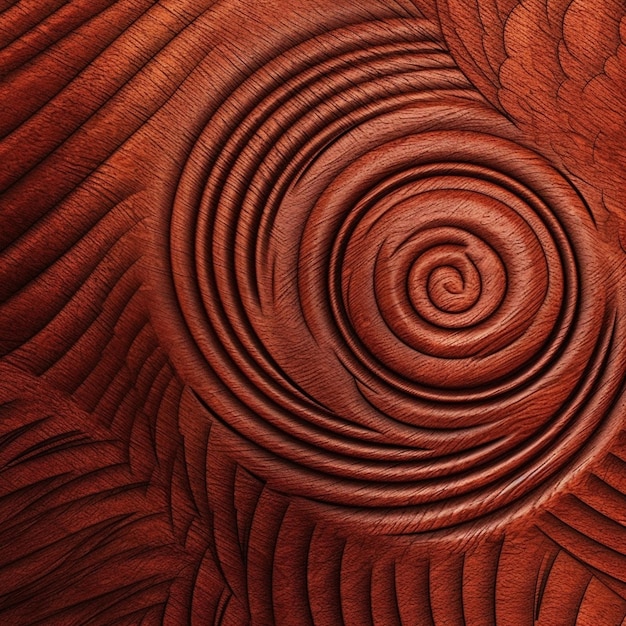 zbliżenie drewnianej rzeźby spiralnej konstrukcji generatywnej ai