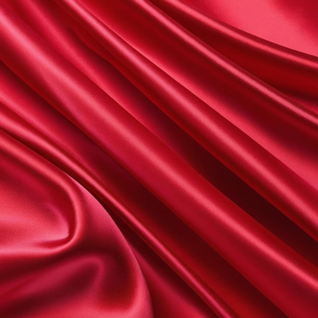 Zbliżenie fabuły czerwonej satynowej tkaniny