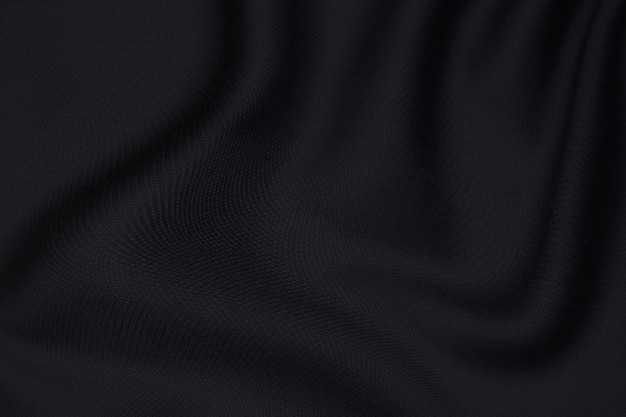 Zbliżenie faktury naturalnego szarego lub czarnego materiału lub tkaniny w tym samym kolorze. Tekstura tkaniny z naturalnej bawełny, jedwabiu lub wełny lub lnianego materiału tekstylnego. Czarne płótno tło.