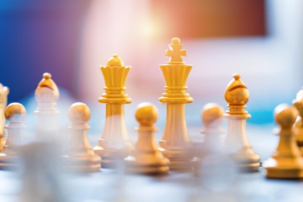 Zbliżenie figur szachowych