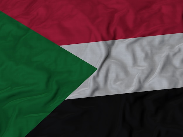 Zbliżenie flaga potargane Sudanu