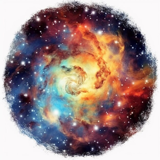 zbliżenie galaktyki spiralnej z gwiazdami w tle generatywne ai