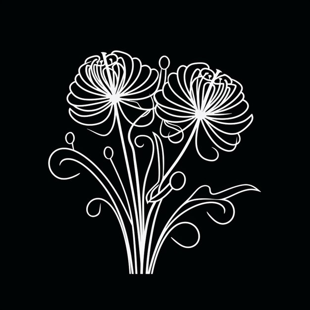 Zdjęcie zbliżenie garstki kwiatów na czarnym tle generatywne ai