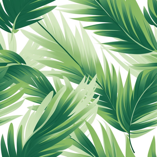 Zbliżenie generatywnego ai zielonego i białego liścia palmowego