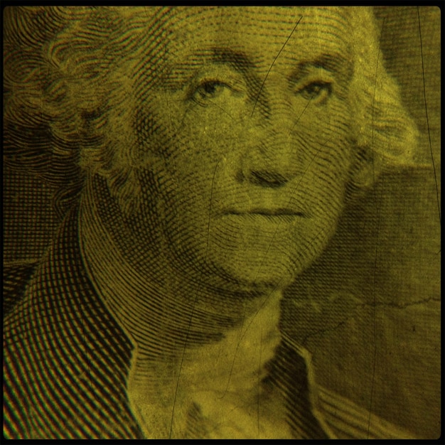 Zdjęcie zbliżenie george'a washingtona na papierze walutowym