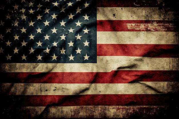 Zbliżenie grunge amerykańską flagę