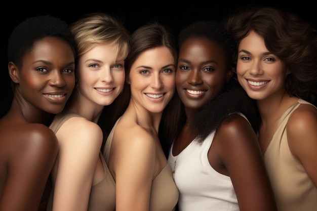 Zbliżenie grupy pięknych kobiet