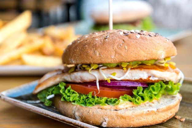 Zbliżenie hamburgera