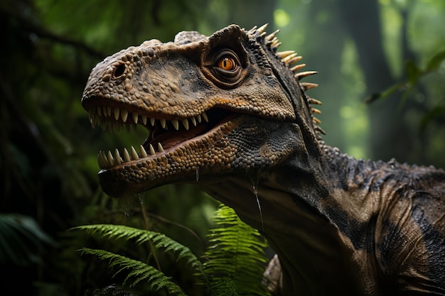 Zbliżenie Herrerasaurusa Światło naturalne Generatywna sztuczna inteligencja