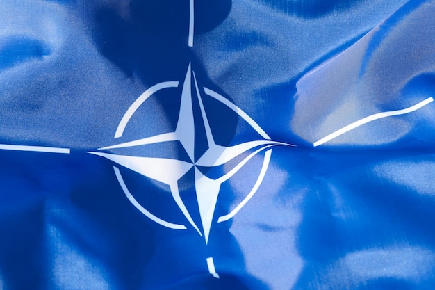 Zbliżenie Jedwabnej Flagi Nato