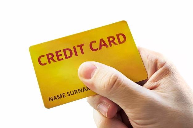 Zbliżenie karty kredytowej trzymanej ręcznie