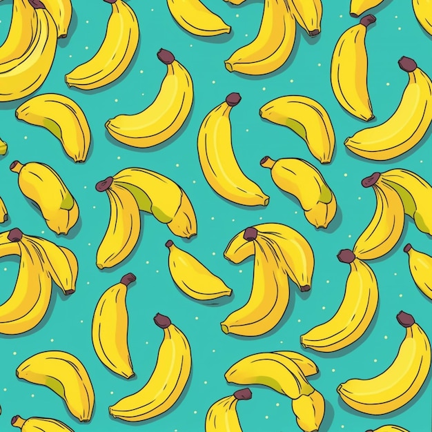 zbliżenie kiści bananów na niebieskim tle generacyjna ai