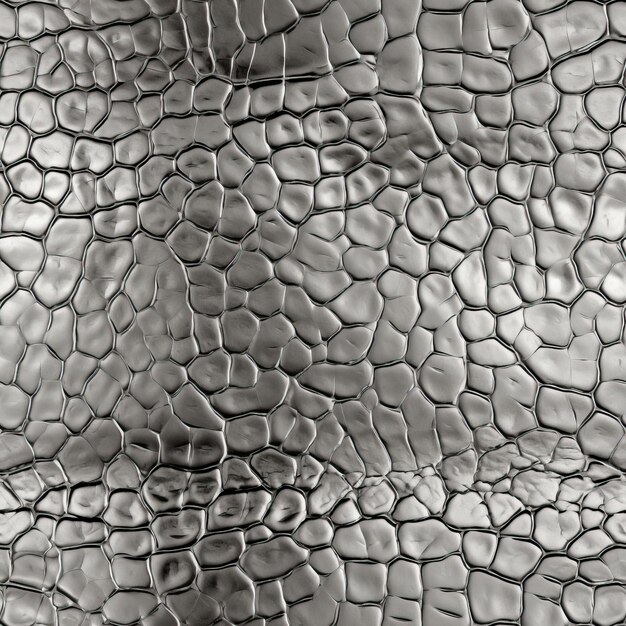 Zdjęcie zbliżenie klasycznej srebrnej, młotkowanej metalowej tekstury