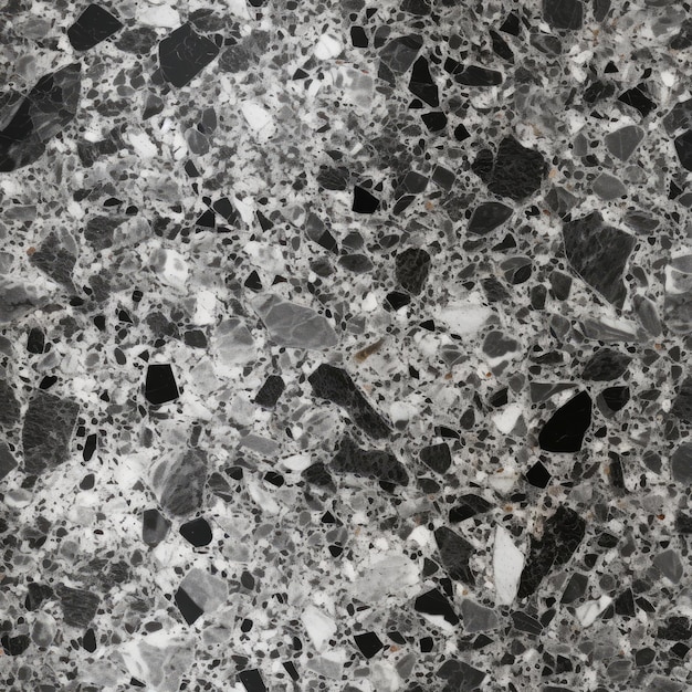Zdjęcie zbliżenie klasycznej szarej granitowej tekstury z plamkami czerni i bieli