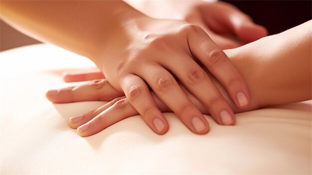 Zbliżenie kobiety poddającej się masażowi w salonie spa