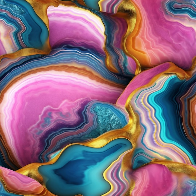 Zbliżenie kolorowego abstrakcyjnego obrazu skały generatywnej ai