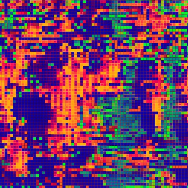 Zdjęcie zbliżenie kolorowego wzoru piksela osoby generatywnej ai