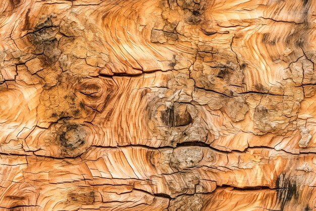 Zbliżenie kory drzewa z teksturą drewna.
