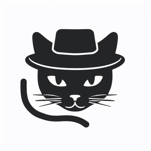 Zdjęcie zbliżenie kota noszącego kapelusz i krawat generatywny ai