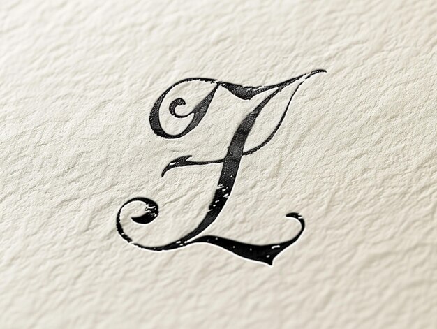Zdjęcie zbliżenie litery f na białym papierze generatywnym ai