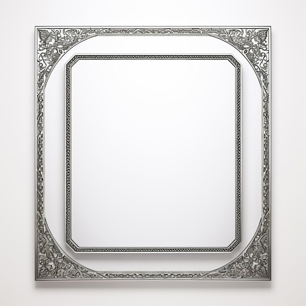 Zdjęcie zbliżenie lustra z białym tłem i srebrną ramą generatywną ai