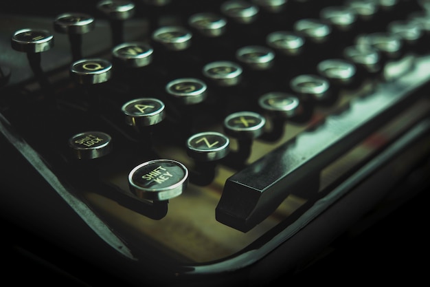 Zdjęcie zbliżenie maszyny do pisania