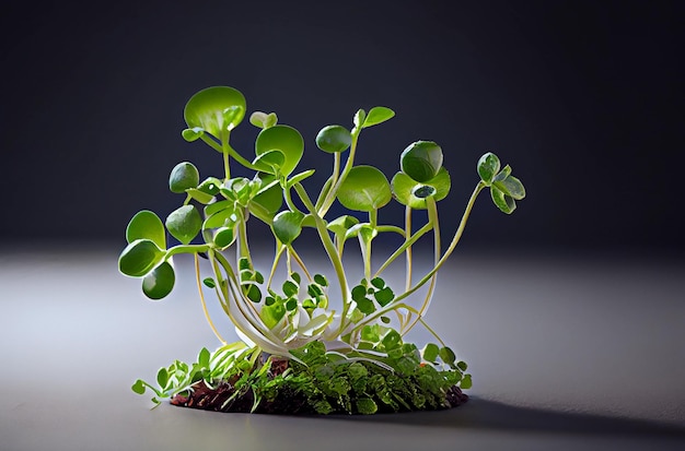 Zbliżenie Microgreens Generative AI