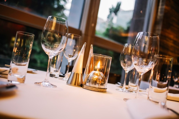 Zbliżenie miejsca w restauracji