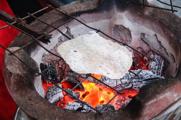 Zbliżenie mięsa na grillu