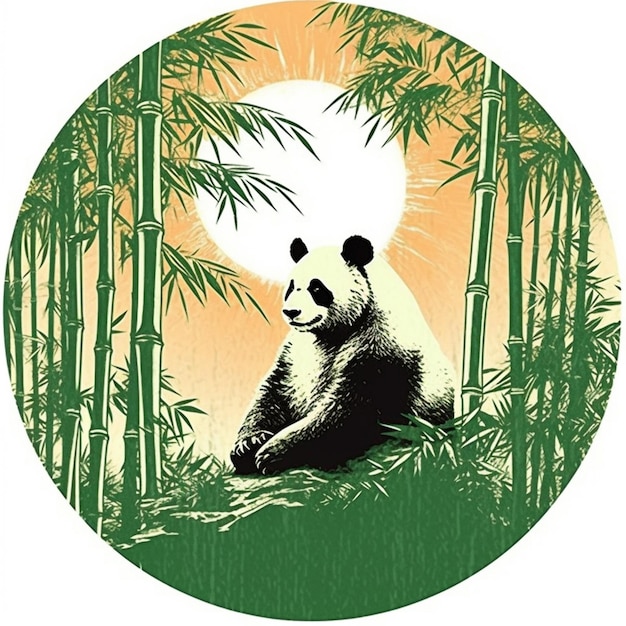 zbliżenie misia pandy siedzącego na trawie generatywnej AI