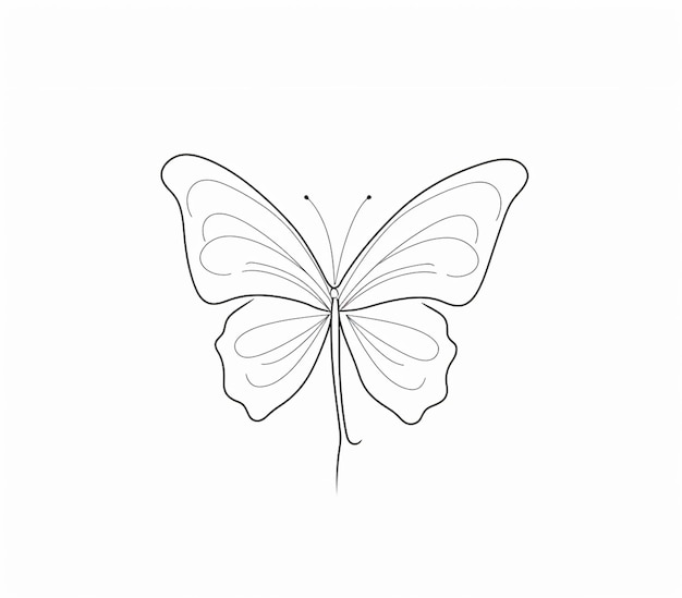 Zdjęcie zbliżenie motyla narysowanego w czarno-białym generatywnym ai