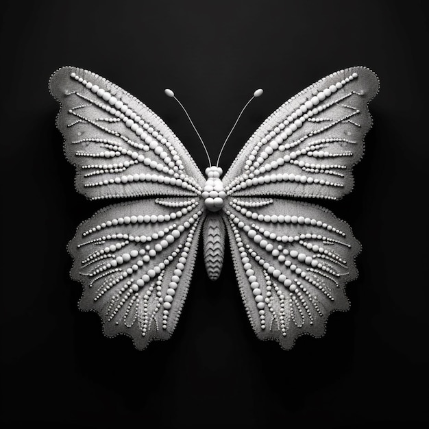 zbliżenie motyla z białymi kropkami na skrzydłach generatywnej AI