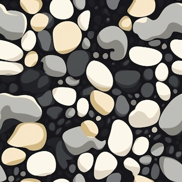 Zbliżenie na czarno-białe kamienne tło z żółtym i szarym kamiennym generatywnym ai