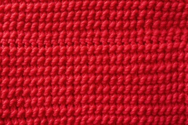 Zbliżenie na dzianinową wełnianą teksturę z miękkiej tkaniny Czerwone wzory kolorów na ciepłą odzież zimową Textil