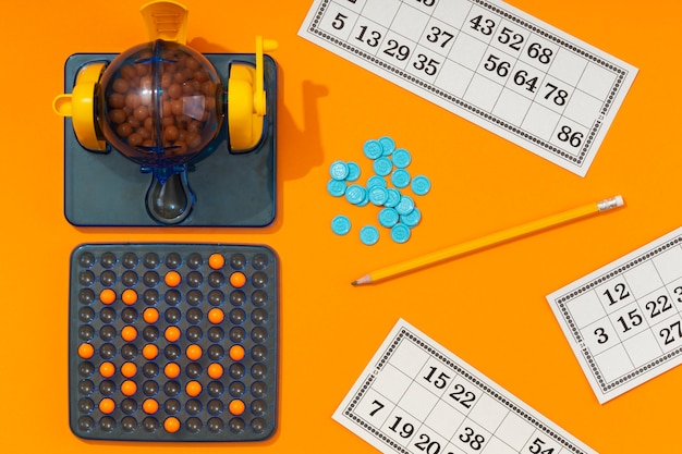 Zdjęcie zbliżenie na elementy gry w bingo